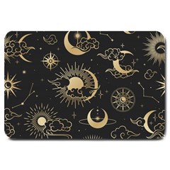 Asian-seamless-pattern-with-clouds-moon-sun-stars-vector-collection-oriental-chinese-japanese-korean Large Doormat by Simbadda