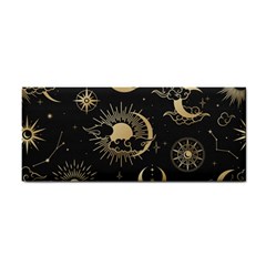 Asian-seamless-pattern-with-clouds-moon-sun-stars-vector-collection-oriental-chinese-japanese-korean Hand Towel by Simbadda