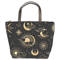 Asian-seamless-pattern-with-clouds-moon-sun-stars-vector-collection-oriental-chinese-japanese-korean Bucket Bag by Simbadda