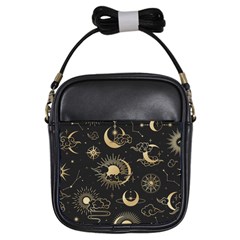 Asian-seamless-pattern-with-clouds-moon-sun-stars-vector-collection-oriental-chinese-japanese-korean Girls Sling Bag by Simbadda