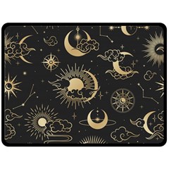 Asian-seamless-pattern-with-clouds-moon-sun-stars-vector-collection-oriental-chinese-japanese-korean Fleece Blanket (large) by Simbadda