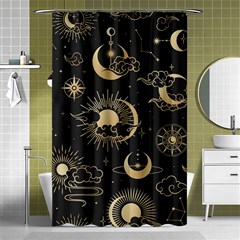 Asian-seamless-pattern-with-clouds-moon-sun-stars-vector-collection-oriental-chinese-japanese-korean Shower Curtain 48  X 72  (small)  by Simbadda