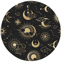 Asian-seamless-pattern-with-clouds-moon-sun-stars-vector-collection-oriental-chinese-japanese-korean Wooden Bottle Opener (round) by Simbadda