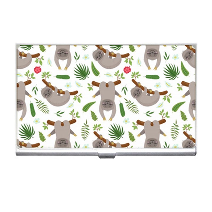 Seamless-pattern-with-cute-sloths Business Card Holder