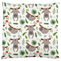 Seamless-pattern-with-cute-sloths Large Cushion Case (two Sides) by Simbadda