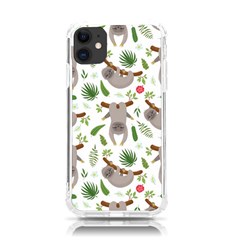 Seamless-pattern-with-cute-sloths Iphone 11 Tpu Uv Print Case by Simbadda