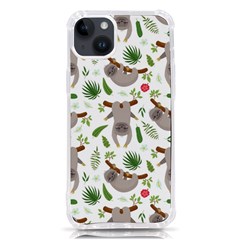 Seamless-pattern-with-cute-sloths Iphone 14 Plus Tpu Uv Print Case by Simbadda