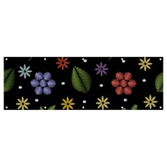 Embroidery-seamless-pattern-with-flowers Banner And Sign 12  X 4  by Simbadda