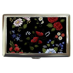 Floral-folk-fashion-ornamental-embroidery-pattern Cigarette Money Case by Simbadda