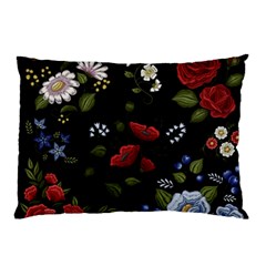 Floral-folk-fashion-ornamental-embroidery-pattern Pillow Case by Simbadda