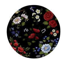 Floral-folk-fashion-ornamental-embroidery-pattern Mini Round Pill Box (pack Of 5) by Simbadda