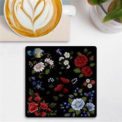 Floral-folk-fashion-ornamental-embroidery-pattern Uv Print Square Tile Coaster  by Simbadda