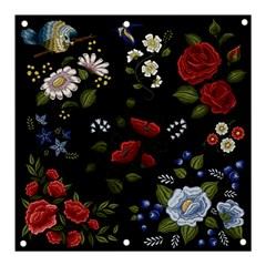 Floral-folk-fashion-ornamental-embroidery-pattern Banner And Sign 3  X 3  by Simbadda