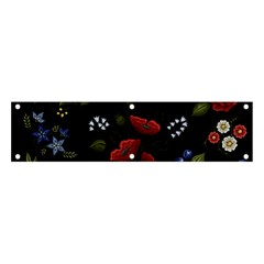 Floral-folk-fashion-ornamental-embroidery-pattern Banner And Sign 4  X 1  by Simbadda