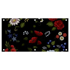 Floral-folk-fashion-ornamental-embroidery-pattern Banner And Sign 4  X 2  by Simbadda