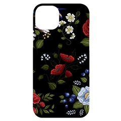 Floral-folk-fashion-ornamental-embroidery-pattern Iphone 14 Plus Black Uv Print Case by Simbadda