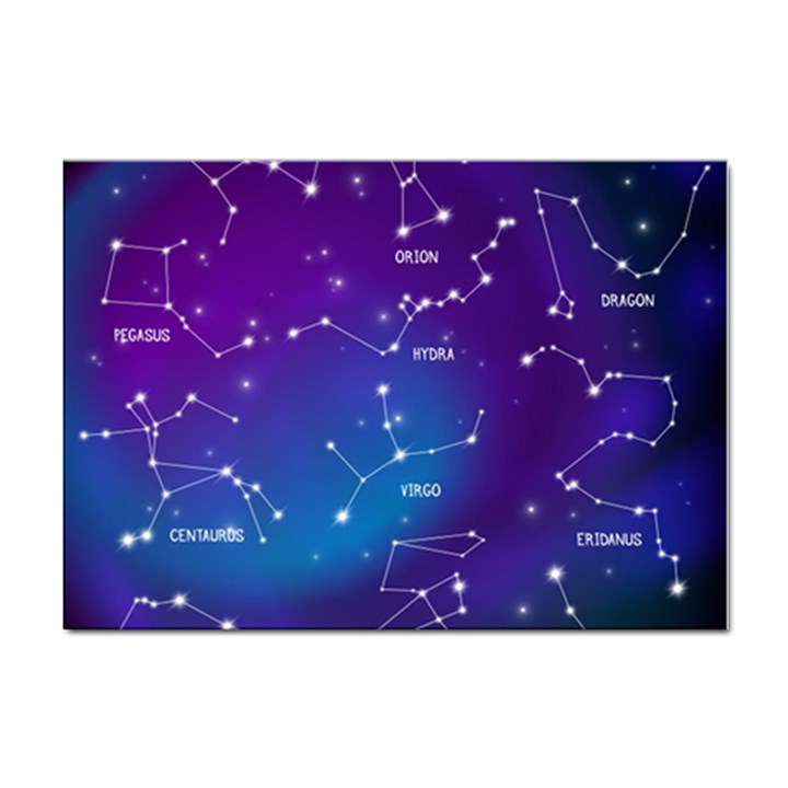 Realistic-night-sky-poster-with-constellations Sticker A4 (100 pack)