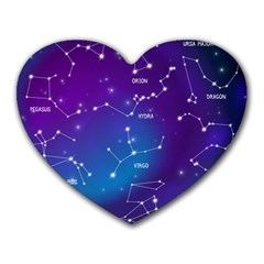 Realistic-night-sky-poster-with-constellations Heart Mousepad