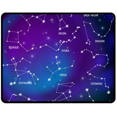 Realistic-night-sky-poster-with-constellations Fleece Blanket (medium) by Simbadda