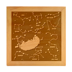 Realistic-night-sky-poster-with-constellations Wood Photo Frame Cube by Simbadda