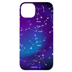 Realistic-night-sky-poster-with-constellations Iphone 14 Plus Black Uv Print Case by Simbadda