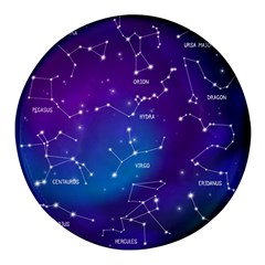 Realistic-night-sky-poster-with-constellations Round Glass Fridge Magnet (4 Pack) by Simbadda