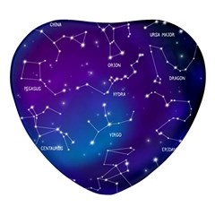 Realistic-night-sky-poster-with-constellations Heart Glass Fridge Magnet (4 Pack) by Simbadda