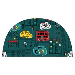 Seamless-pattern-hand-drawn-with-vehicles-buildings-road Anti Scalding Pot Cap by Simbadda