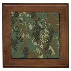 Camouflage-splatters-background Framed Tile by Simbadda