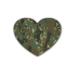 Camouflage-splatters-background Rubber Coaster (heart) by Simbadda