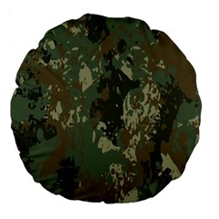 Camouflage-splatters-background Large 18  Premium Round Cushions by Simbadda