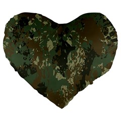 Camouflage-splatters-background Large 19  Premium Flano Heart Shape Cushions by Simbadda