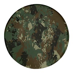 Camouflage-splatters-background Round Glass Fridge Magnet (4 Pack) by Simbadda