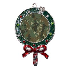 Camouflage-splatters-background Metal X mas Lollipop With Crystal Ornament