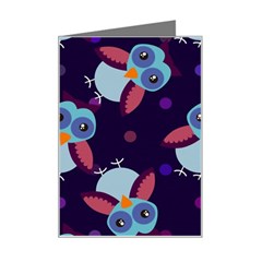 Owl-pattern-background Mini Greeting Card by Simbadda