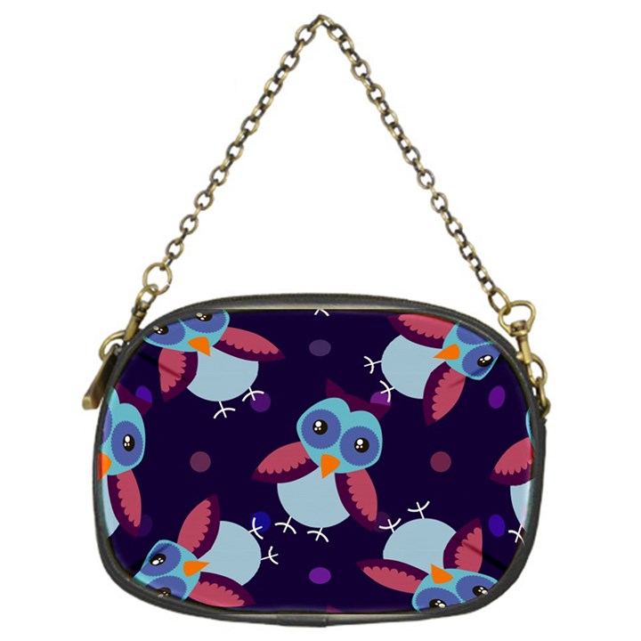 Owl-pattern-background Chain Purse (One Side)