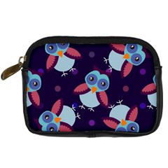 Owl-pattern-background Digital Camera Leather Case by Simbadda