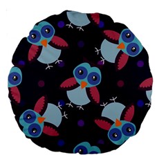 Owl-pattern-background Large 18  Premium Round Cushions by Simbadda