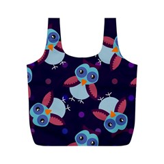 Owl-pattern-background Full Print Recycle Bag (m)