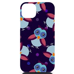 Owl-pattern-background Iphone 14 Plus Black Uv Print Case by Simbadda