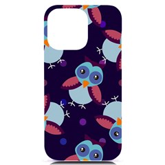 Owl-pattern-background Iphone 14 Pro Max Black Uv Print Case by Simbadda