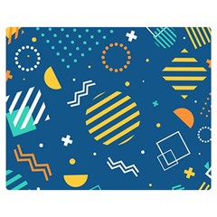 Flat-design-geometric-shapes-background Premium Plush Fleece Blanket (medium) by Simbadda