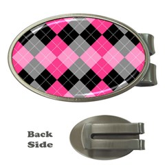 Seamless-argyle-pattern Money Clips (oval)  by Simbadda