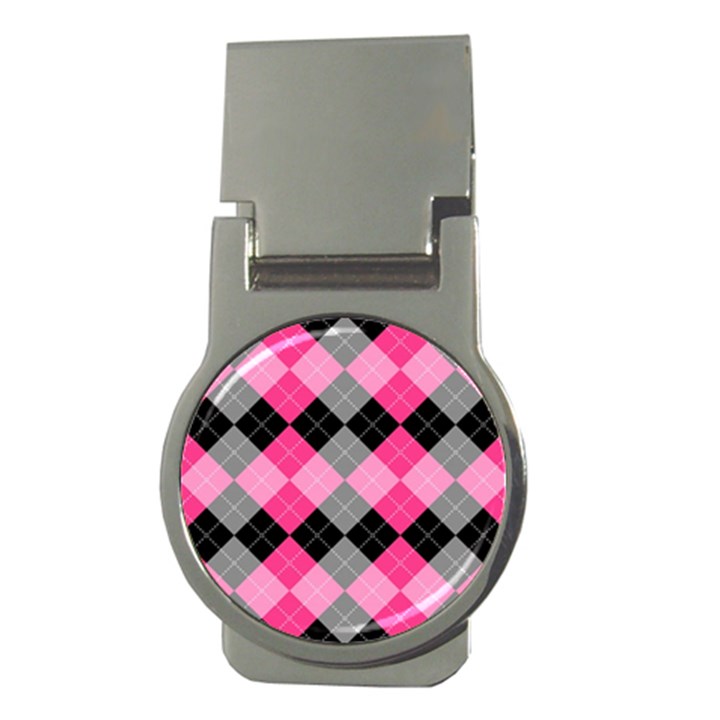 Seamless-argyle-pattern Money Clips (Round) 