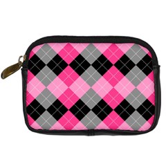 Seamless-argyle-pattern Digital Camera Leather Case by Simbadda