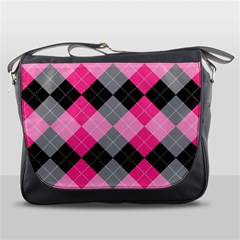 Seamless-argyle-pattern Messenger Bag by Simbadda