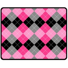 Seamless-argyle-pattern Two Sides Fleece Blanket (medium) by Simbadda