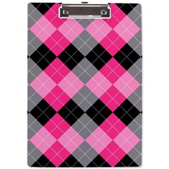 Seamless-argyle-pattern A4 Acrylic Clipboard by Simbadda