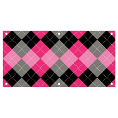 Seamless-argyle-pattern Banner And Sign 4  X 2  by Simbadda