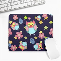 Owl-stars-pattern-background Large Mousepad by Simbadda